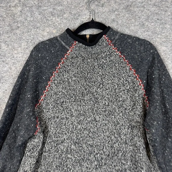 Woolrich Charcoal Gray Half Zip Knit Sweater Outdoor Casual Gorp Core Hiking L - Picture 12 of 14